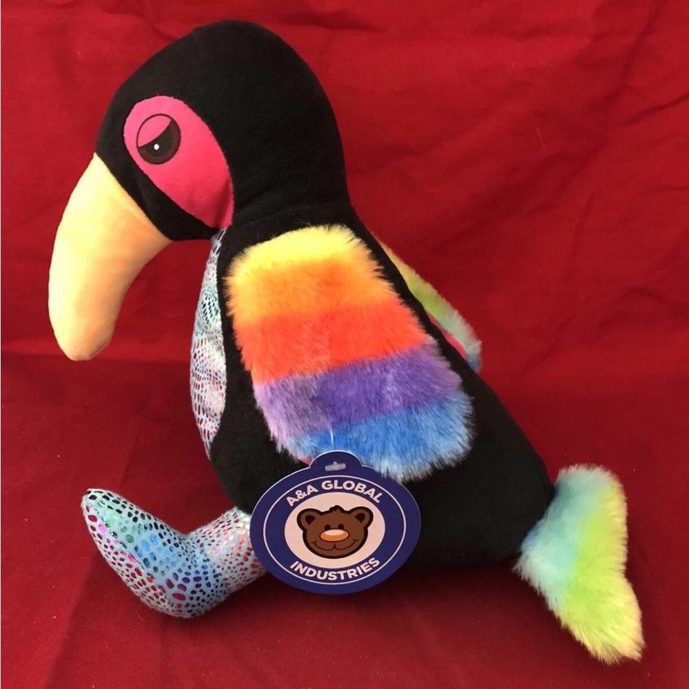 A & A Global Industries Toucan Bird Tropical Colorful Plush Stuffed Animal 12in